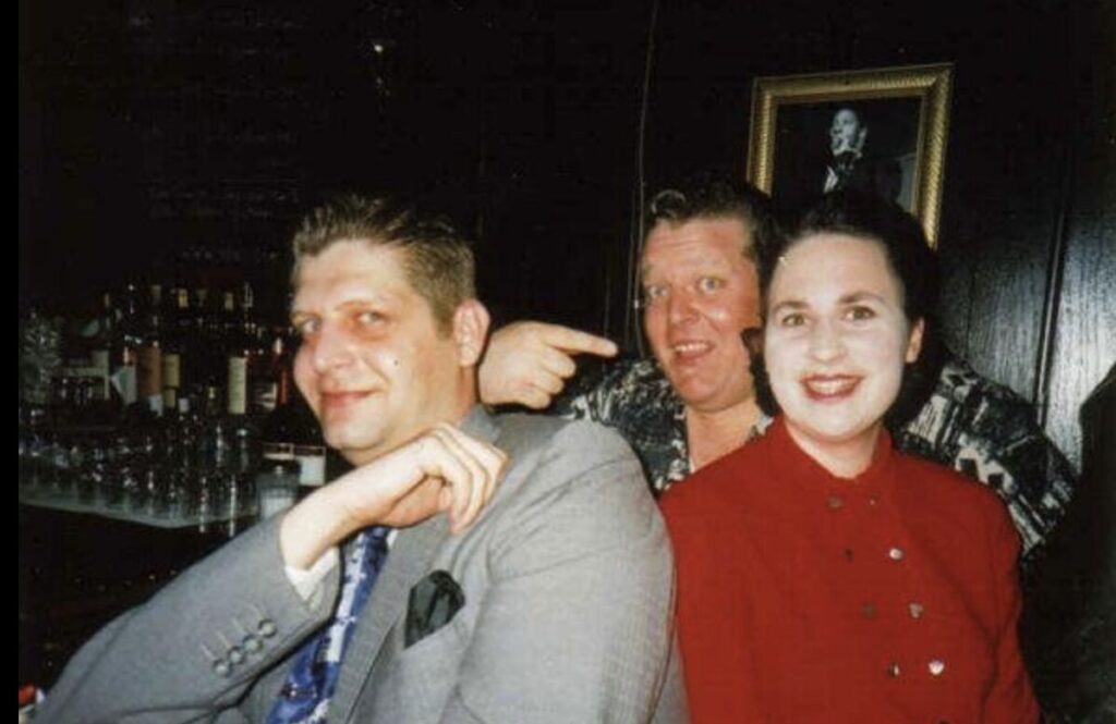Regina Luz Jordan in 1998 with Eric Christensen aka Eddie Dane, founder of the Hubba Hubba Burlesque at the HiBall Lounge in San Francisco. 